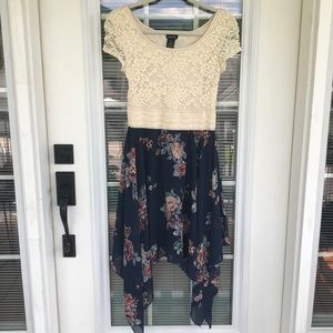 💛 Rue21 High Low Blue Floral Dress Size Small